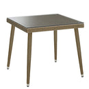 Tavolo da Giardino in Polyrattan Quadrato 90x90x77cm Adila Melange Noce