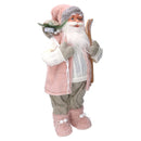 Babbo natale in tessuto rosa cm xh60
