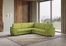 Divano Angolare 5 Posti 226x226x85 cm Marrak in Tessuto Verde