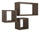 Set 3 Mensole Cubo da Parete Quadrato e Rettangolare in Fibra di Legno Tribù Noce