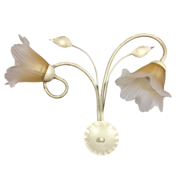 acquista Applikation 2xE14 Elfenbein Gold Rahmen Satinglas Farbverlauf Bernstein E-Energy Melania