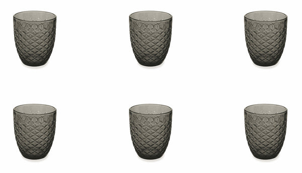 acquista Set 6 Gläser Ø8x10 cm in Glas Villa d'Este Home Tivoli Spiga Neri