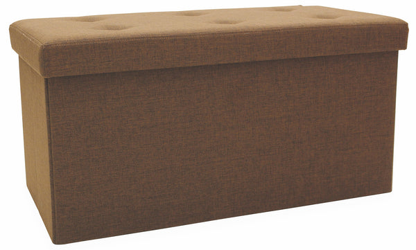 sconto Trunk Chest Pouf Container aus braunem Soriani-Polyester