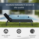 Lettino Sdraio con Apertura per Viso Pieghevole in Tessuto Oxford Nero 190x56x28 cm 