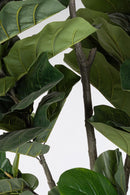 Set 2 Piante Artificiali di Ficus Ø120x230 cm in Plastica con Vasi Verde