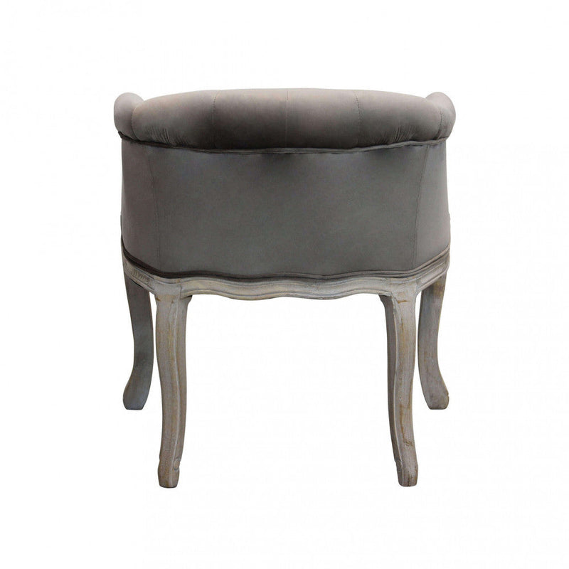 Poltrona Coreen in Velluto Taupe 61x61x71 h cm in Legno Tortora