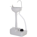Lavabo Portatile da Campeggio 17L 51x33,5x103 cm con Ruote in HDPE  Grigio Chiaro