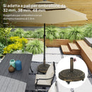 Base per Ombrellone Rotonda 21 kg con Ruote e Freni in Resina Bronzo      