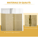 Paravento Separè 4 Ante H170 cm in Legno Marrone