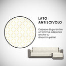 Copridivano con Penisola Destra in Poliestere e Cotone Panna Varie Misure