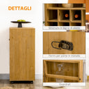 Portabottiglie 14 Bottiglie con Cassetto 50,8x50,8x111 cm in Legno e Metallo Marrone Scuro