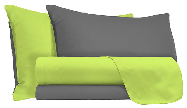 prezzo Set aus Oberlaken und Kissenbezügen in Acid Green/Smoke Cotton, verschiedene Größen