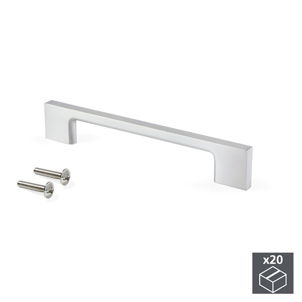 Emuca Möbelgriffe Achsabstand 128 mm Metallic Grau Zamak 20 Stück sconto