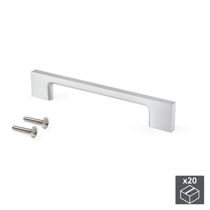 Maniglie per Mobile Interasse 128 mm Zama Grigio Metallizzato 20 Pezzi Emuca