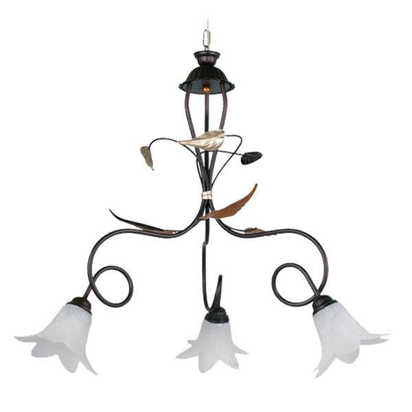 prezzo Kronleuchter 3xE14 Braun-Kupfer Rahmen Glasstroh E-Energy Giorgia