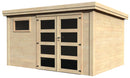 Casetta Box da Giardino per Attrezzi 3,90x3,05m Senza Pavimento in Legno Abete 28mm Paolo
