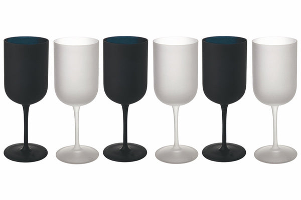 sconto Set mit 6 Bechern aus mattiertem Glas 450 ml Villa d'Este Home Tivoli Masai Black