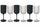 Set mit 6 Bechern aus mattiertem Glas 450 ml Villa d'Este Home Tivoli Masai Black