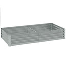 Letto per Orto Rialzato 180x90x30 cm in Acciaio Galvanizzato Argento      