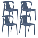 Set 4 Sedie Impilabili 78x55x50 cm in Polipropilene e Fibra di Vetro Alba Petrolio