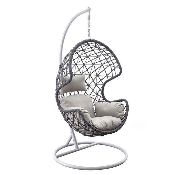 sconto Dondolo Pensile da Giardino con cuscino Ø105x186 cm con intreccio di corda blu