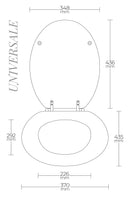Copriwater Universale 37x43,5 cm in MDF Cerniere in Metallo Cromato Bianco Lucido