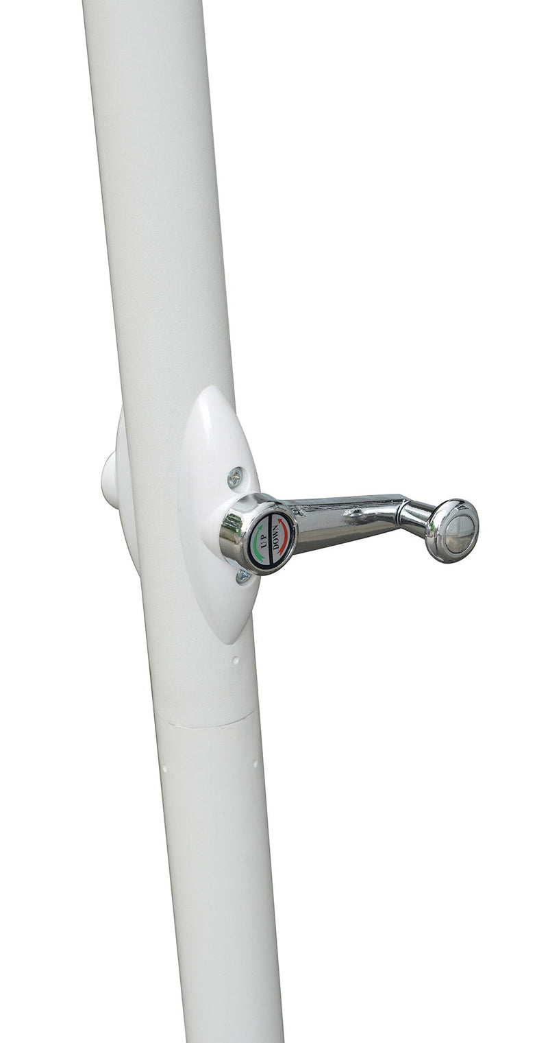 Ombrellone da Giardino 3x3m con Manovella Bianco