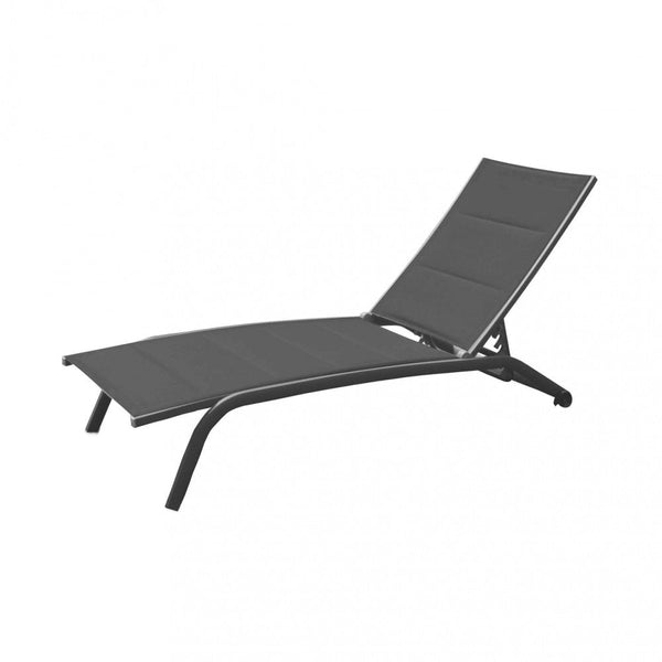 sconto Itaca Stapelbare Garten-Sonnenliege 194 x 71 x 83 h cm in anthrazitfarbenem Aluminium
