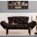 Divano letto Nitta marrone 190x70 cm braccioli reclinabili