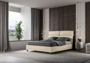 Letto Matrimoniale con Alzata Comoda Imbottito in Similpelle Nandy Tortora Varie Misure