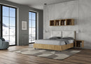 Letto Matrimoniale Struttura Quercia con Cuscini in Similpelle Egos Appia Bianco Varie Misure