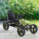 Go Kart a Pedali per Bambini Sedile Regolabile e Freno a Mano Verde  