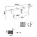 Tavolo Cayman Allungabile 200/300x95x75 h cm in Alluminio Taupe