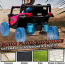 Macchina Elettrica per Bambini UTV 12V con Cintura Telecomando Sospensioni USB 3-7 km/h Rosa      