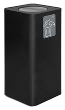 Pattumiera Per Raccolta Rifiuti 38x38xh80 cm In Acciaio Verniciato con Coperchio Basculante Nero