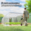 Serra a Tunnel 3x6x2 m con Porte Avvolgibili Telaio in Acciaio e Copertura in PE Anti-UV Trasparente      