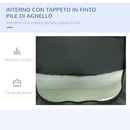 Trasportino per Cani Mini e Gatti 60x42x42 cm con Cuscino Sacca di Trasporto e Porte a Rete Grigio      