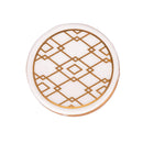 Bottiglia per Profumatore Ambiente 9x5,5x13,2 cm 300 ml in Ceramica VdE Tivoli 1996 Charleston Bianco/Oro