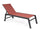 Lettino Prendisole da Esterno 65x200x102-42,5h cm Schienale a 5 Posizioni in Alluminio e Textilene Hilde Antracite e Rosso