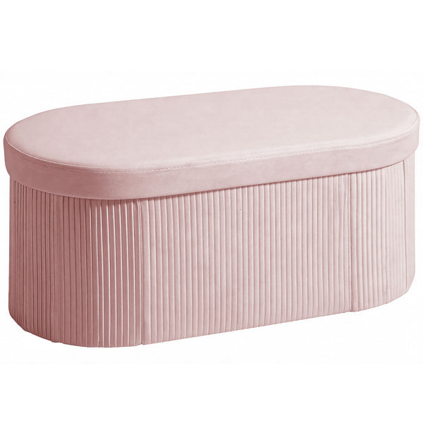 Pouf Contenitore Pieghevole 76x38x35 cm con Vano da 72L e Rivestimento in Velluto Rosa online