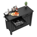 Tavolino per Barbecue 134x90x52 cm con Cassetti e Accessori Keter Unity XL Grafite