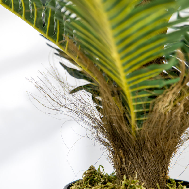 Pianta Artificiale di Palma con 18 Foglie Altezza 85 cm Vaso Incluso Verde      