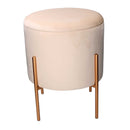 Pouf Contenitore Ø40xh51 cm in Tessuto Crema