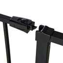 Cancelletto per Cani Estensibile con Viti e Ampia Apertura 76-107x76 cm in Metallo e Plastica Nero