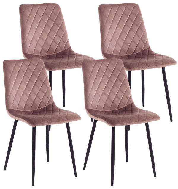online Set mit 4 rosa Samtstühlen 44x50x88 cm
