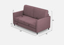 Divano 2 Posti 138x85x85 cm Karay in Tessuto Prugna
