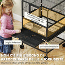 Gabbia per Uccelli 48x46x83 cm Vassoio e Griglia Rimovibili con Ripiano Portaoggetti in Acciaio e PP Nero  