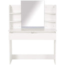 Consolle Trucco con Specchio 108x40x142 cm in Legno  Bianca