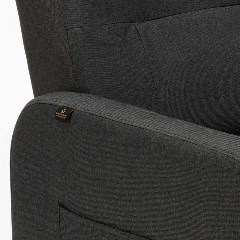 Poltrona Relax Reclinabile Manuale 62x71x100 cm in Tessuto Nero