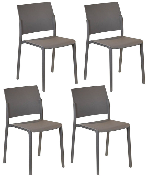 sconto Set 4 Sedie 55x52,5xH81 cm in Polipropilene Venus Visone
